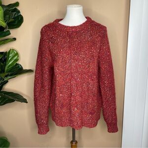 A New Day Red Speckled Cable Knit Sweater Size Medium